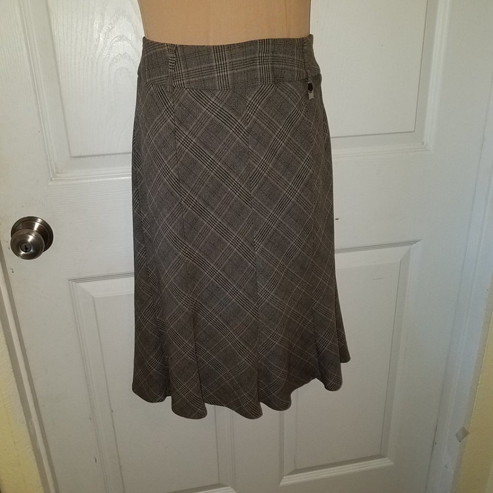 willi smith gray plaid skirt